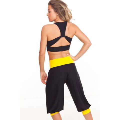 Step n Pump SP161C Black Harem Pants with Contrast Flat Waistband and Cuff To Leg