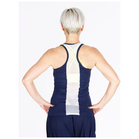 Step n Pump SP328A Racer Back White Mesh Panel Vest