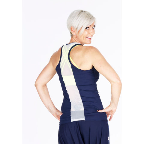 Step n Pump SP328A Racer Back White Mesh Panel Vest