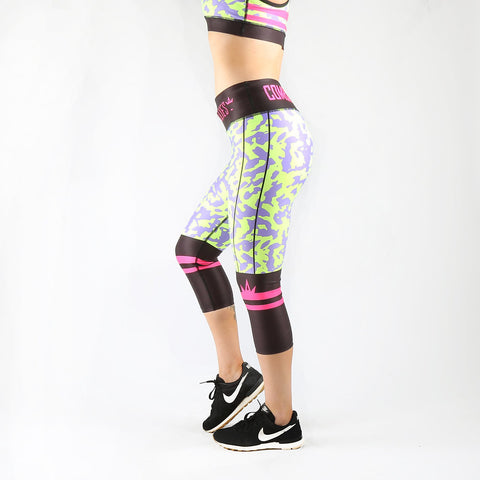 Combat Dollies Neon Camo Duo Fitness Leggings