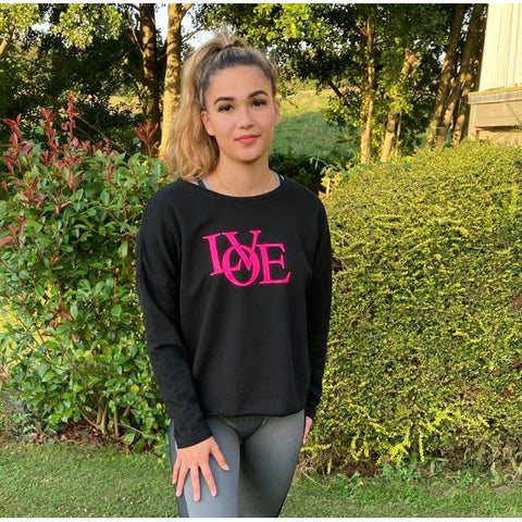 Step n Pump Essentials Black- Neon Pink LOVE TOP