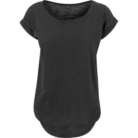 Step n Pumps Essentials Black 100% Cotton Long Slub T Shirt