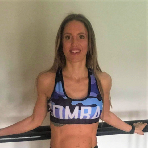 Combat Dollies Blue Camo Sports Bra