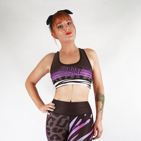 Combat Dollies Wild Purple Sports Bra