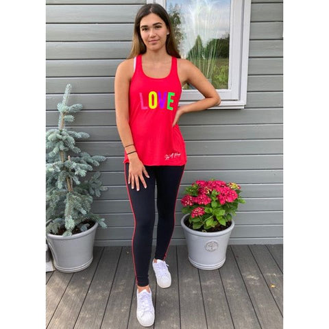Step n Pump Essentials Gorgeous Red LOVE Flowy Vest Top