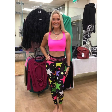 Combat Dollies Exclusive Neon Glow Star Fitness Leggings