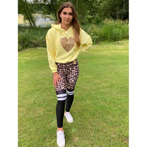 Step n Pump Essentials Lemon Leopard Heart Hoodies