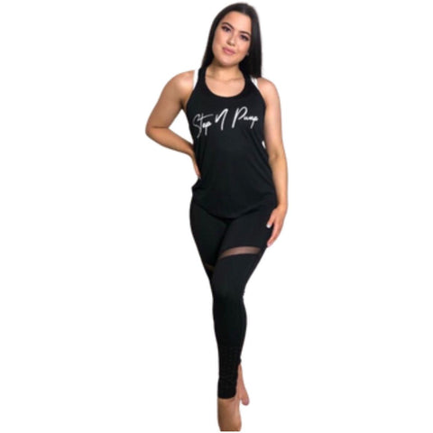 Step n Pump Essentials Black-White Signature Layering Vest