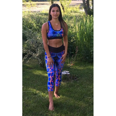 Combat Dollies Exclusive Blue Giraffe Fitness Capri