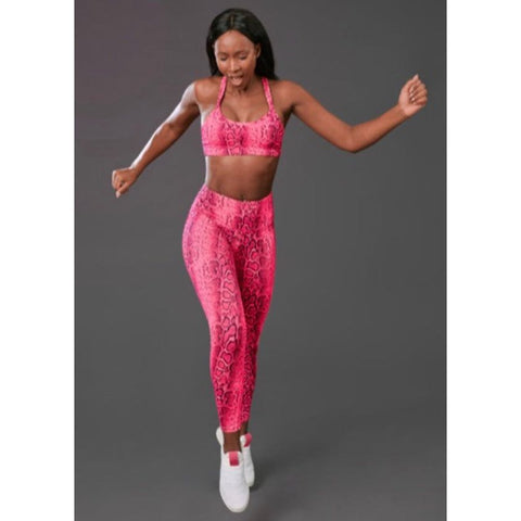 Posto9 Gisele Neon Pomegranate Snake Skin Leggings