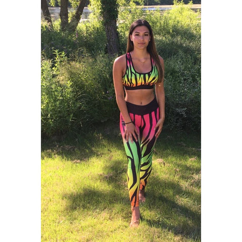 Combat Dollies Exclusive Caribbean Zebra Fitness Leggings