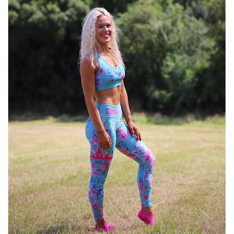 Combat Dollies Tropical Blue Fitness Leggings