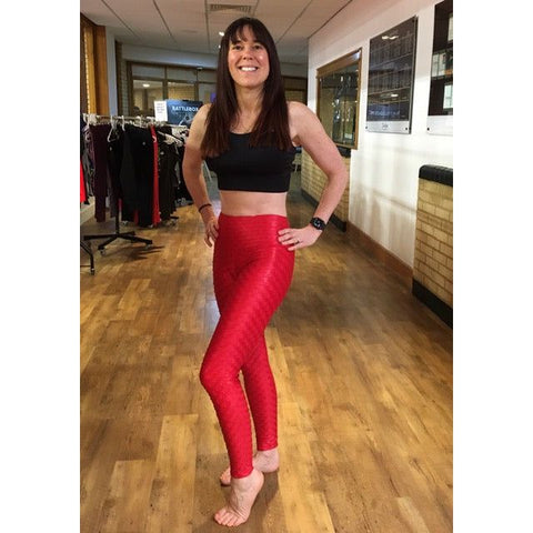 Posto9 Gisele Copacabana Wet Look Leggings - Red