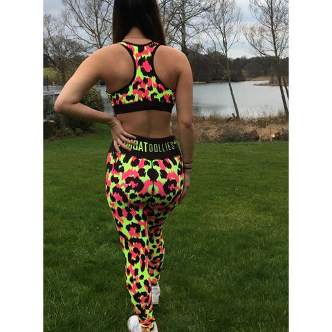 Combat Dollies Neon Leopard Fitness Leggings