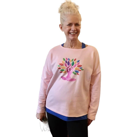 Step n Pump Essentials Luxe Pink Yoga Tree Cover Up Top