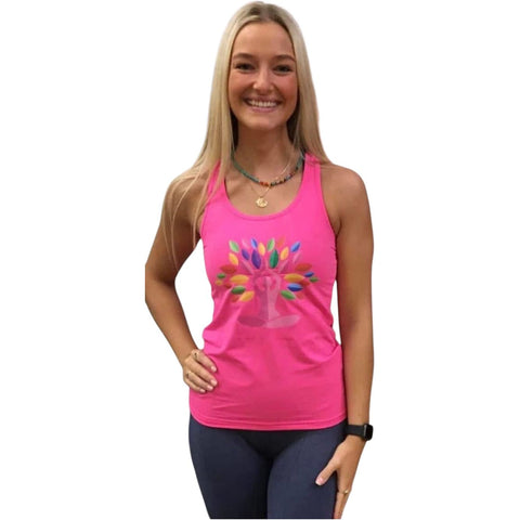 Step n Pump Essentials Neon Pink Racer Back Yoga Tree Vest Top