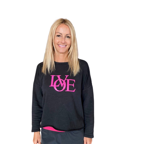 Step n Pump Essentials Black- Neon Pink LOVE TOP
