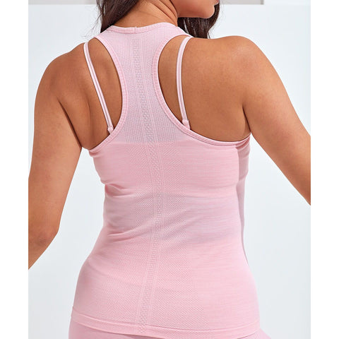 Step n Pump Essentials Pastel Pink Seamless 3D Fit Racer Back Vest Top