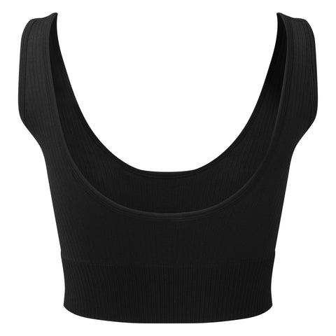 Step n Pump Essentials Black Ribbed Multi Sport Crop Top