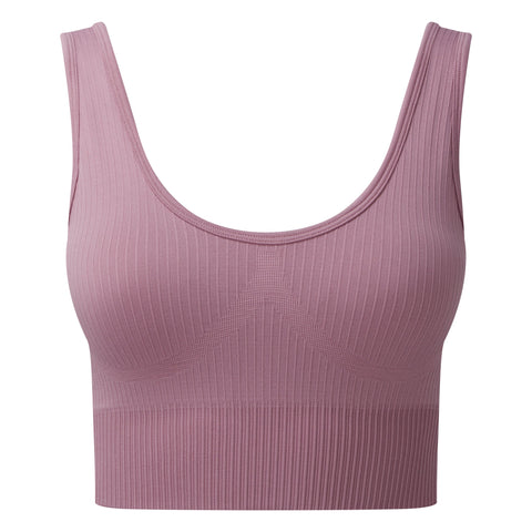 Step n Pump Essentials Mauve Ribbed Multi Sport Crop Top