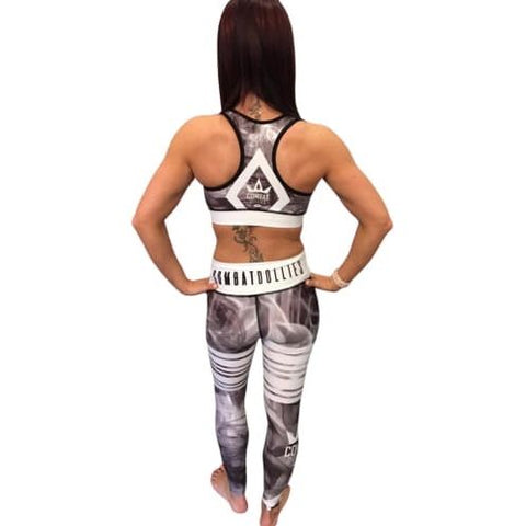 Combat Dollies Smoking Racer Back Sports Bra