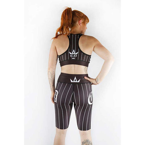 Combat Dollies Black Baseball Sports Bra