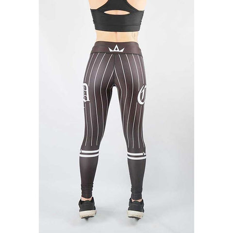 Combat Dollies Black on Black Baseball Fitness Leggings