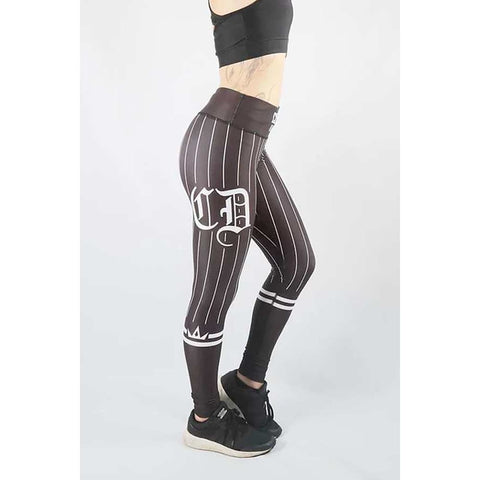 Combat Dollies Black on Black Baseball Fitness Leggings
