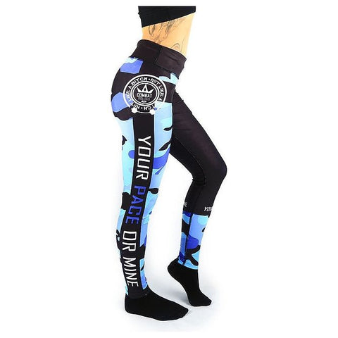 Combat Dollies Blue Camo Fitness Leggings
