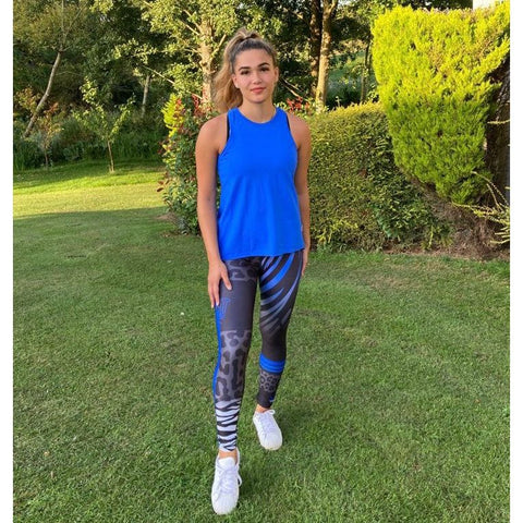 Combat Dollies Wild Blue Fitness Leggings
