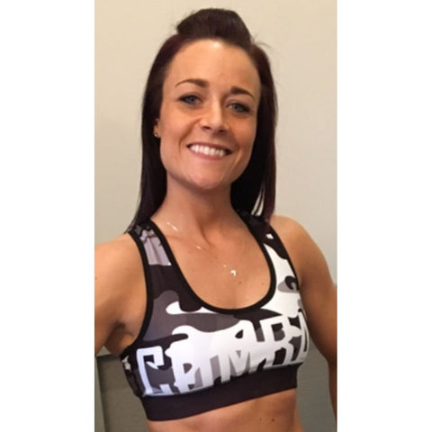 Combat Dollies Grey Camo Sports Bra