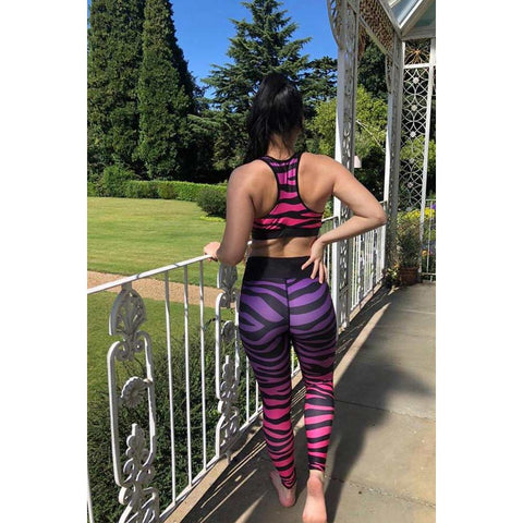 Combat Dollies Exclusive Purple/Pink Zebra Sports Bra
