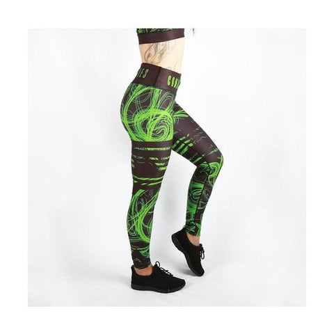Combat Dollies Green Swirl Fitness Legging
