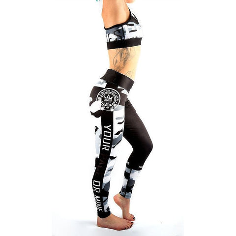 Combat Dollies Grey Camo Fitness Leggings