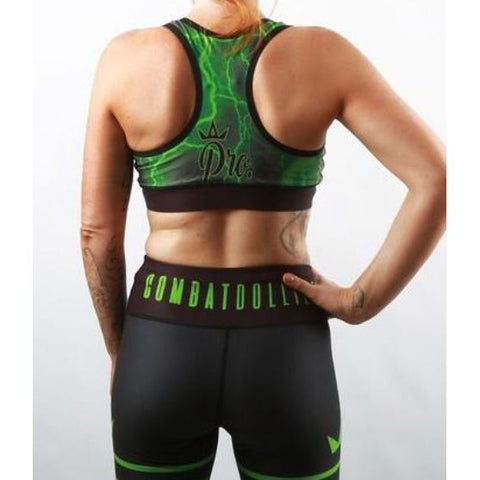 Combat Dollies Green Lightning Sports Bra