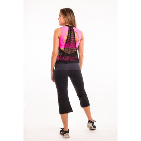 Step n Pump SP320C Black Lace Mesh Waterfall Top