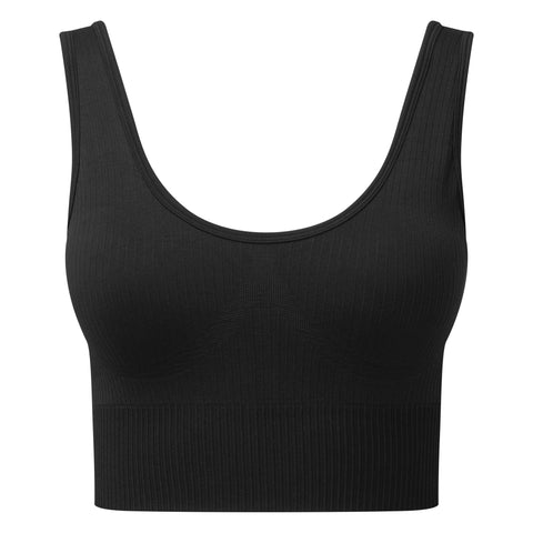 Step n Pump Essentials Black Ribbed Multi Sport Crop Top