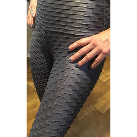 Posto9 Gisele Wet Look Copacabana Leggings - Graphite Grey