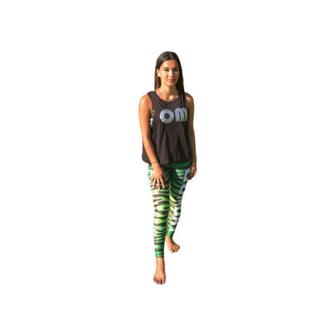 Combat Dollies Green Zebra Fitness Leggings