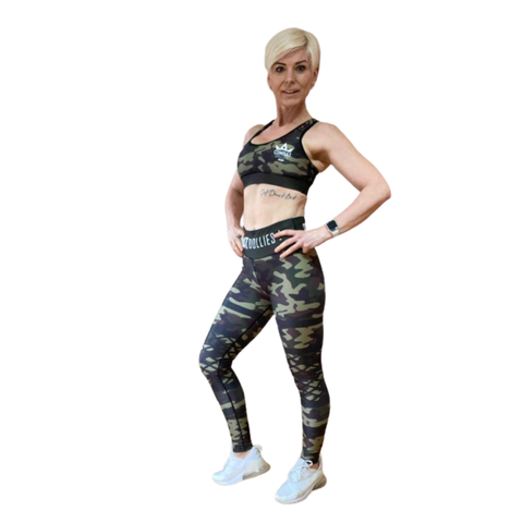 Combat Dollies Caged Camo Fitness Capri