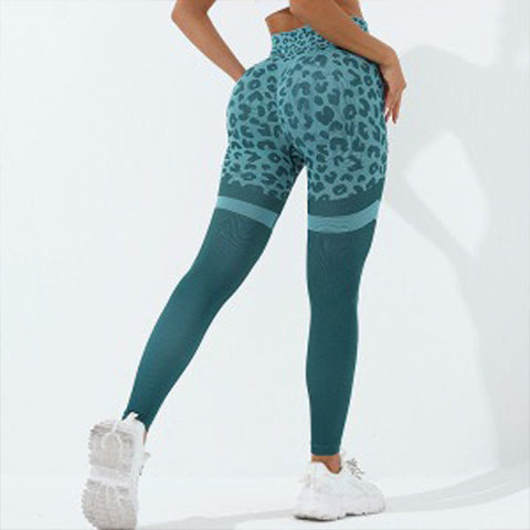 Stepnpump Teal Leopard Stripe  Seamless leggings