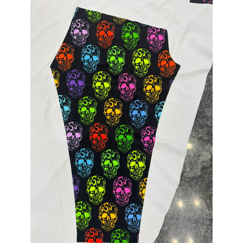 Step n Pump UV Reactive Neon Skull Shorts With Pockets (Pre-Order)