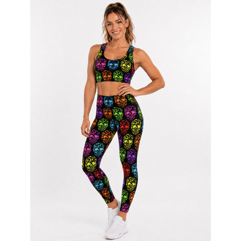 Step n Pump UV Reactive Neon Skull Capri (With or Without Pockets) Pre-Order