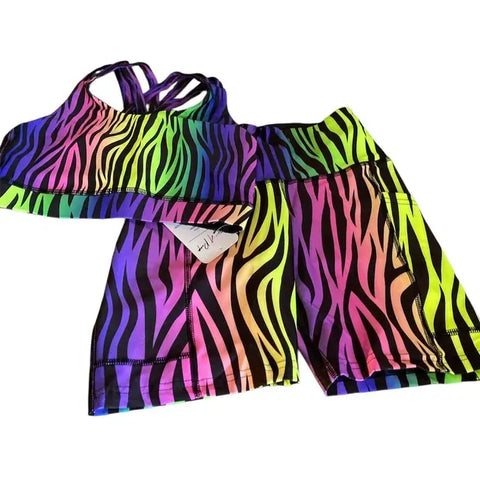 Step n Pump UV Reactive Exclusive Electric Safari Shorts With Pockets (Pre- Order)