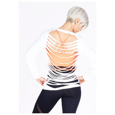 Step n Pump SP330 Slashed Back Long Sleeve Top