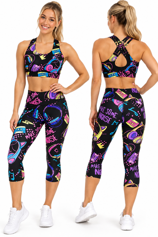 Step n Pump UV Reactive Make Some Noise Capri Bottoms With Or Without Pockets (Pre-order)