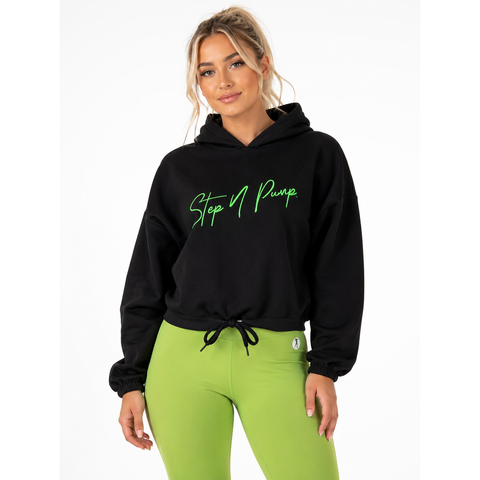 Step n Pump Essentials Cropped Embroidered Signature Hoodie ( Choose Your Colour)