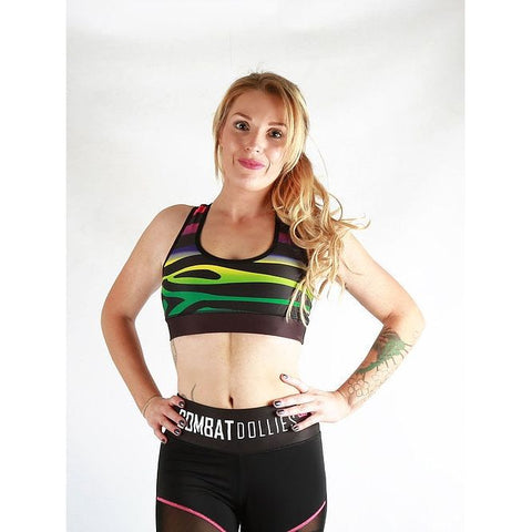 Combat Dollies Multi-Stripe Sports Bra