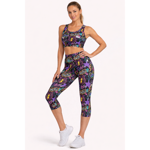 Step n Pump Exclusive UV Reactive Fierce Girl Power Capri Bottoms (Pre- Order)
