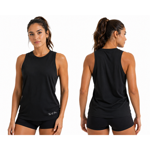 Step n Pump Essentials Black Full Back Technical Vest Top